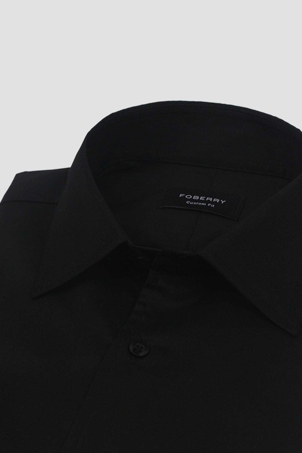 Black Linen Cut Away Collar Shirt - Foberry Pakistan