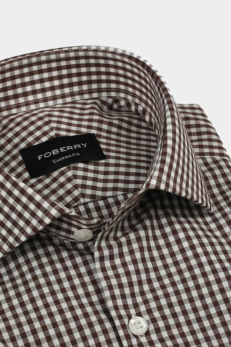 Mustard Brown Gingham Shirt