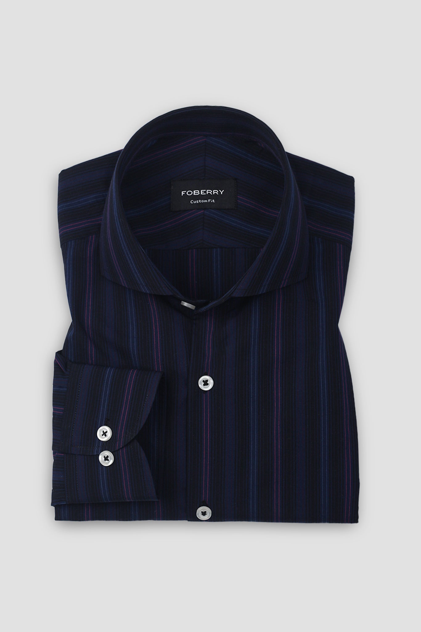 Black and Blue Parallel Striped Shirt