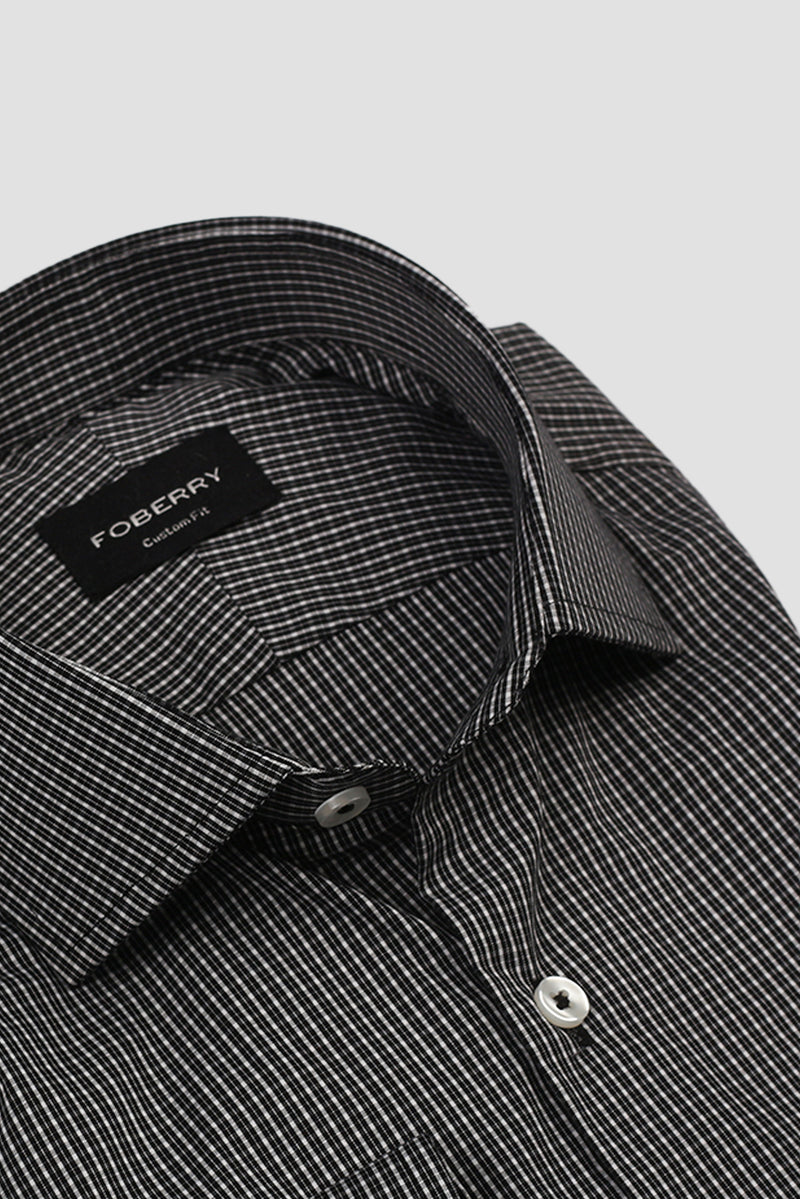 White & Black Watch Check Shirt