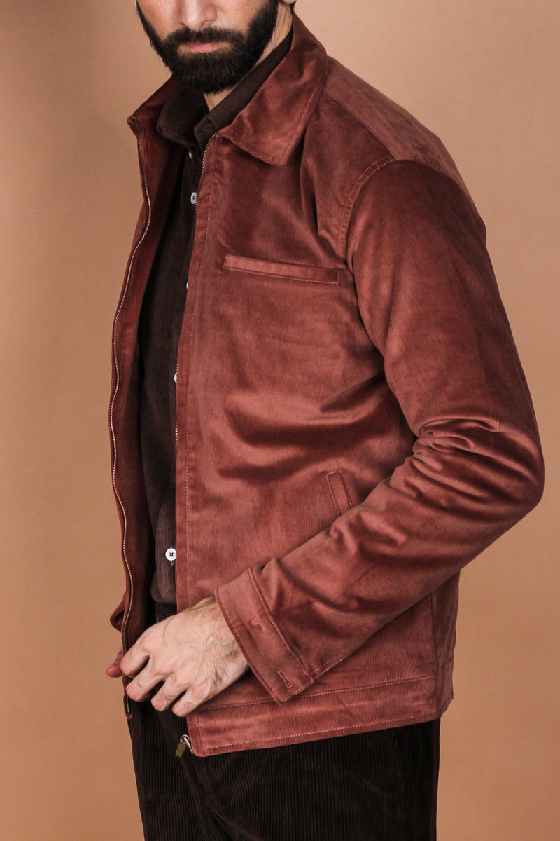 Mountain Brown Corduroy Zipper Jacket - Foberry Pakistan