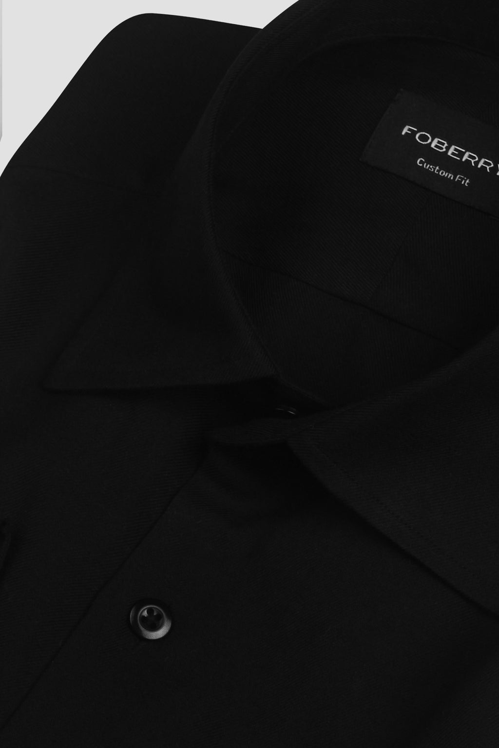 Soft Black Twill 2 Ply Cotton Shirt