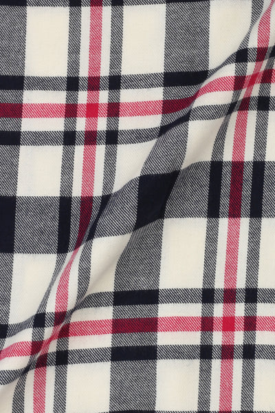 Blue & White Grid Winter Flannel