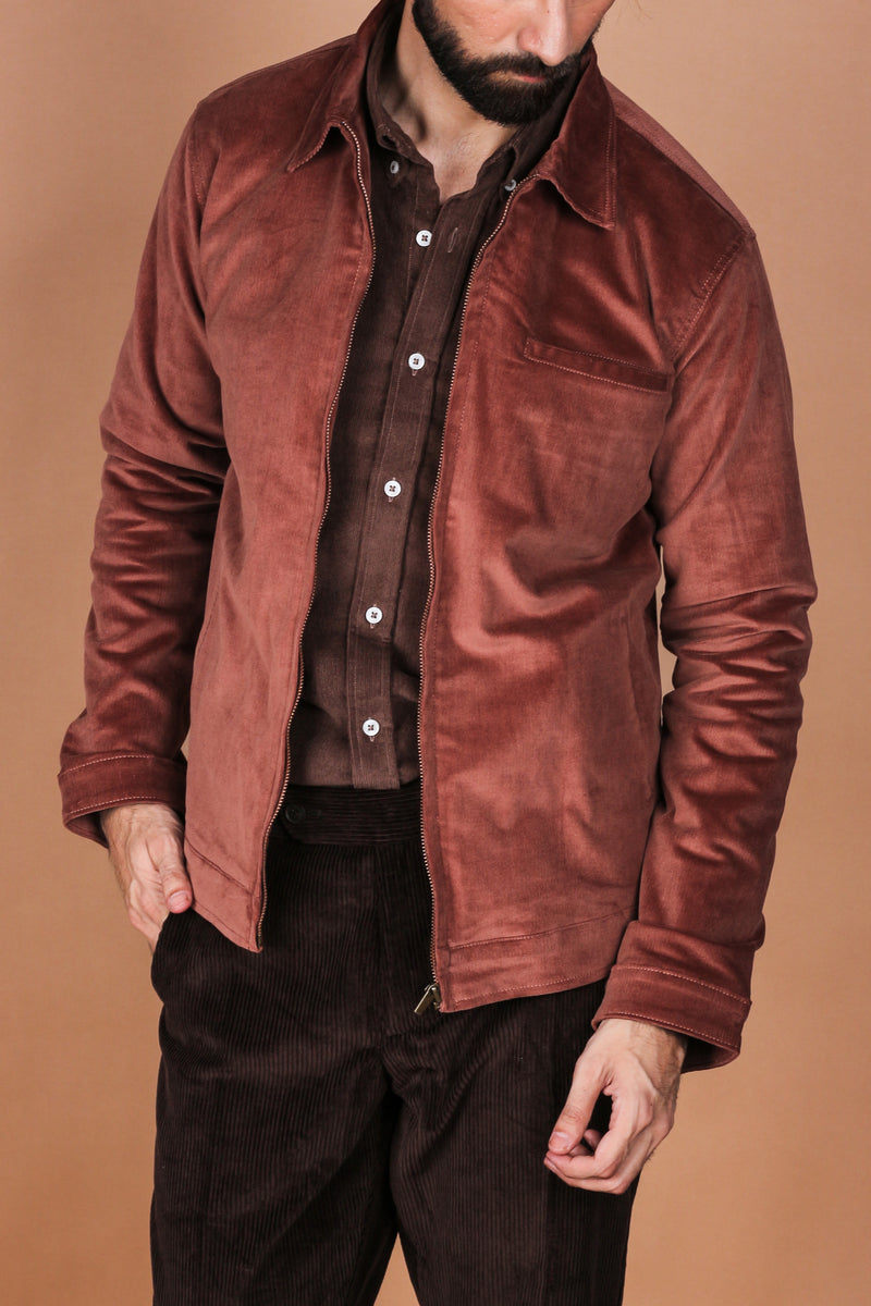 Mountain Brown Corduroy Zipper Jacket - Foberry Pakistan