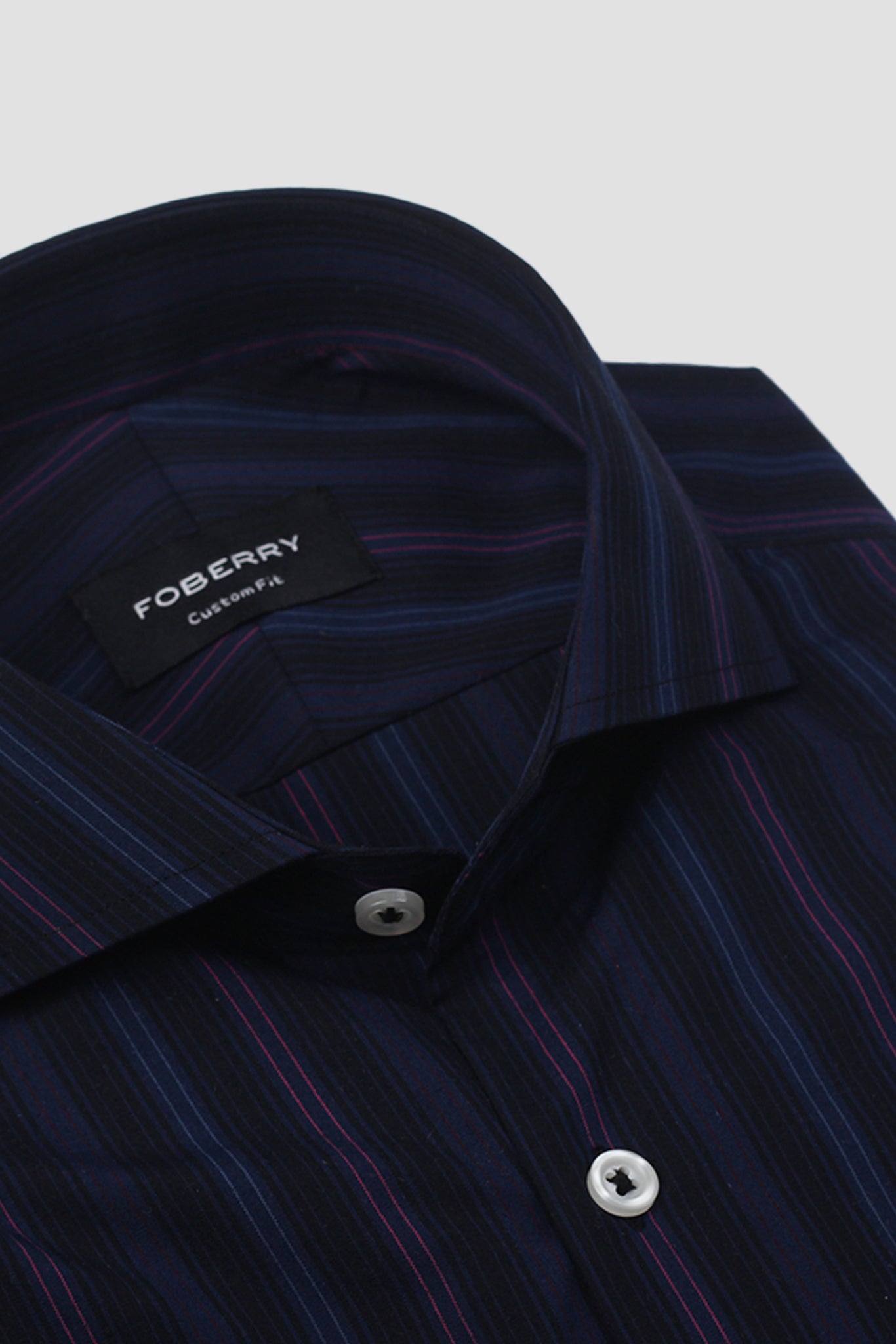 Black and Blue Parallel Striped Shirt
