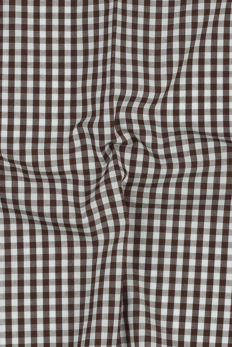 Mustard Brown Gingham Shirt