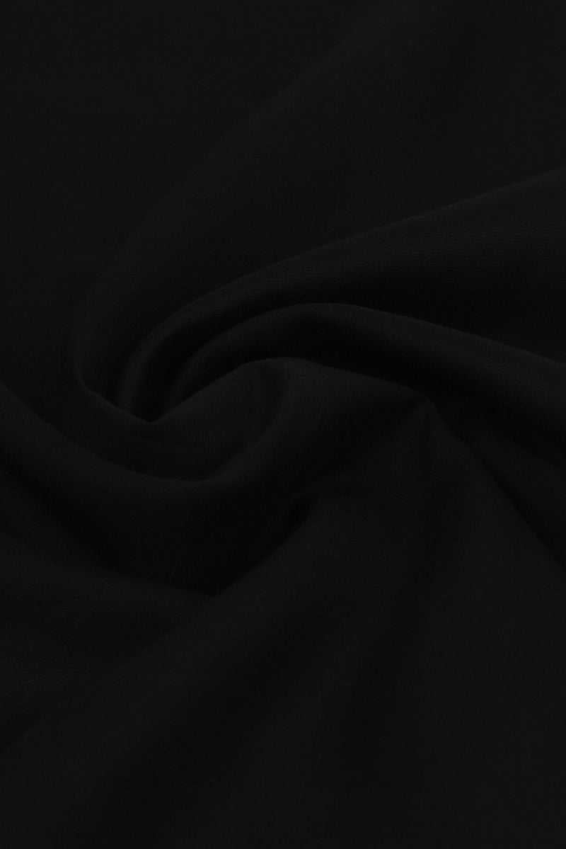 Black Linen Cut Away Collar Shirt - Foberry Pakistan