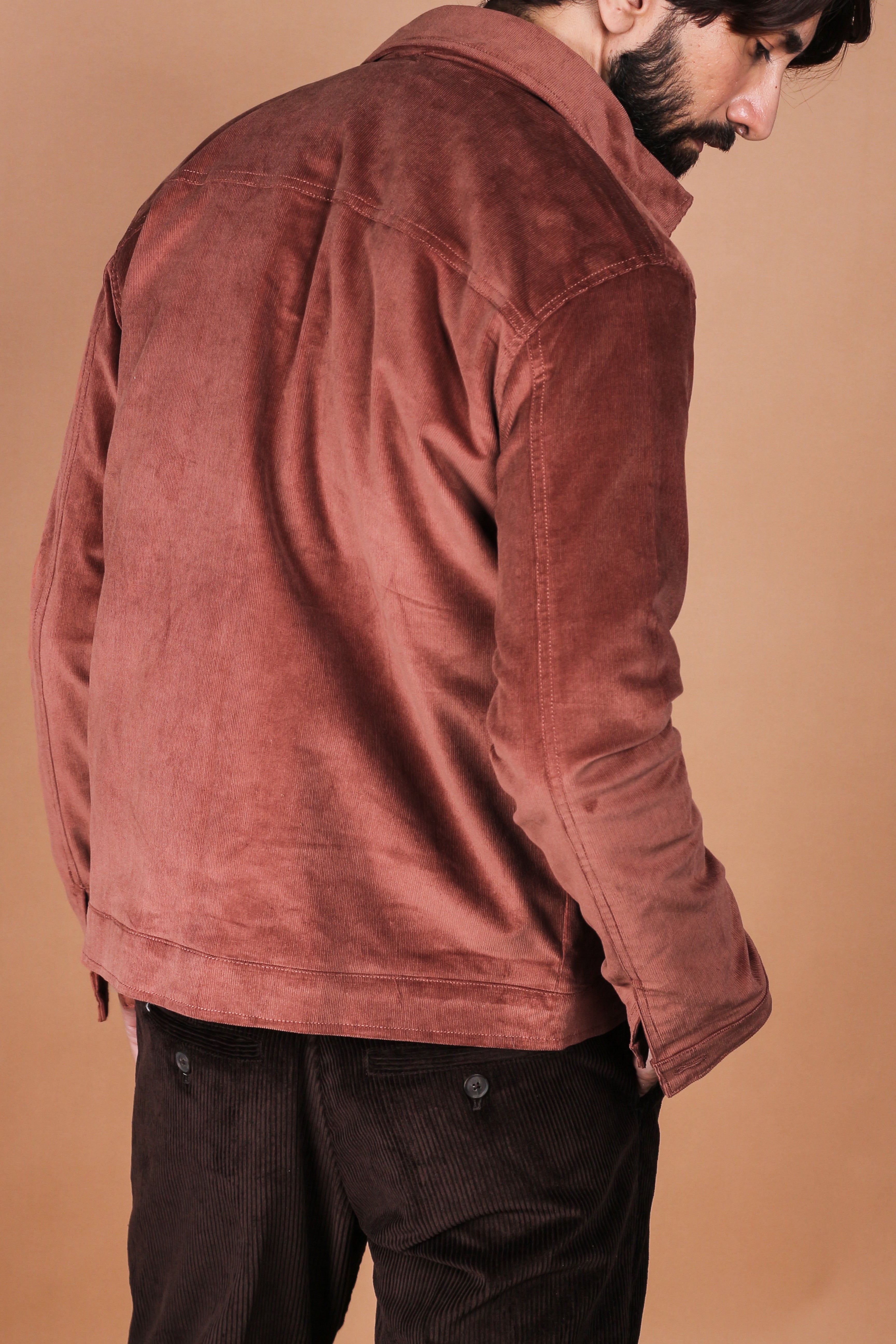Mountain Brown Corduroy Zipper Jacket - Foberry Pakistan