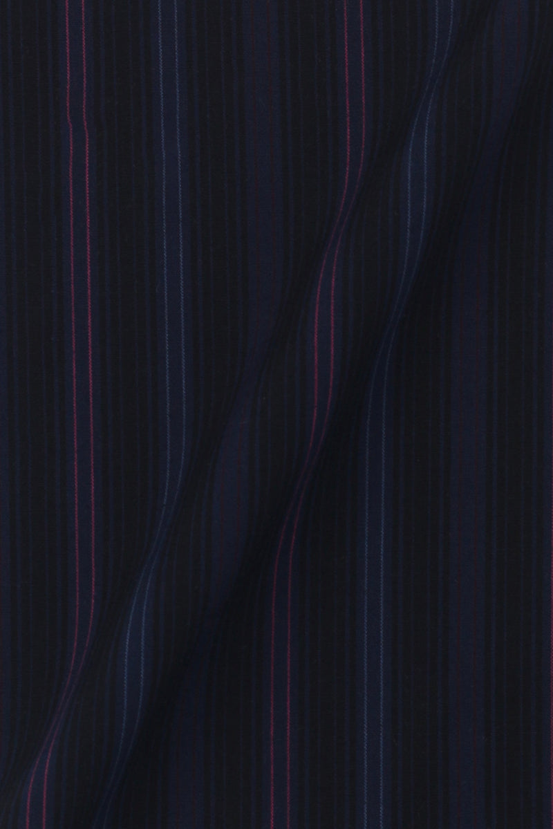 Black and Blue Parallel Striped Shirt