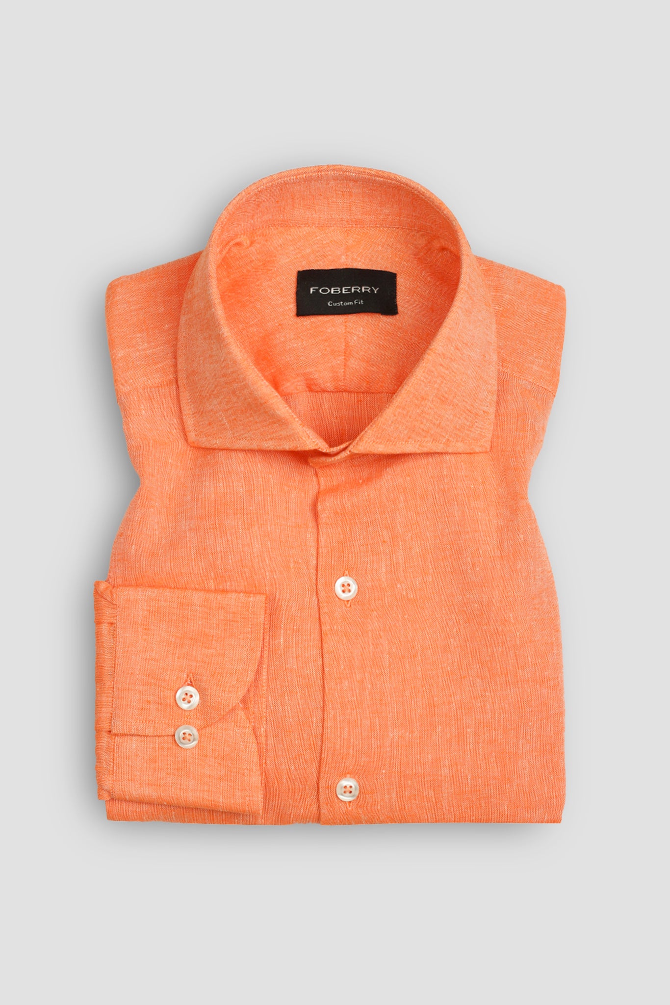 Soft Pastel Orange Italian Linen Shirt
