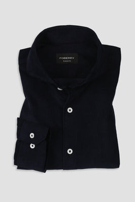 Navy Blue Corduroy Shirt - Foberry Pakistan