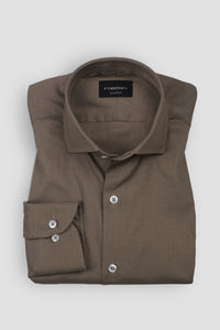 French Beige Stretchable Linen Shirt