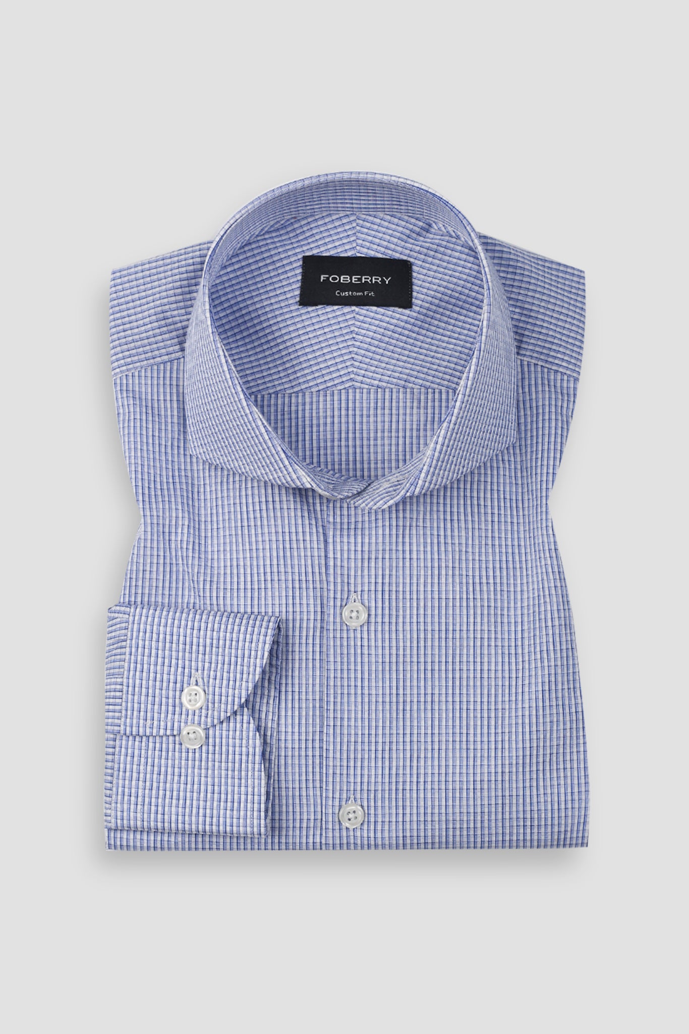 Azure Blue Plaid Shirt