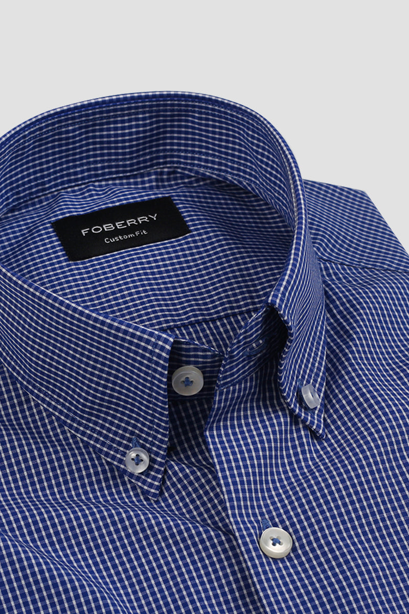 Blue & White Mini Grid Shirt