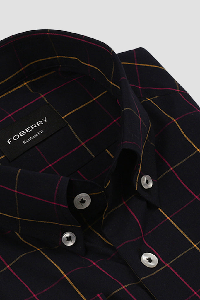 Magenta & Yellow Windowpane Shirt