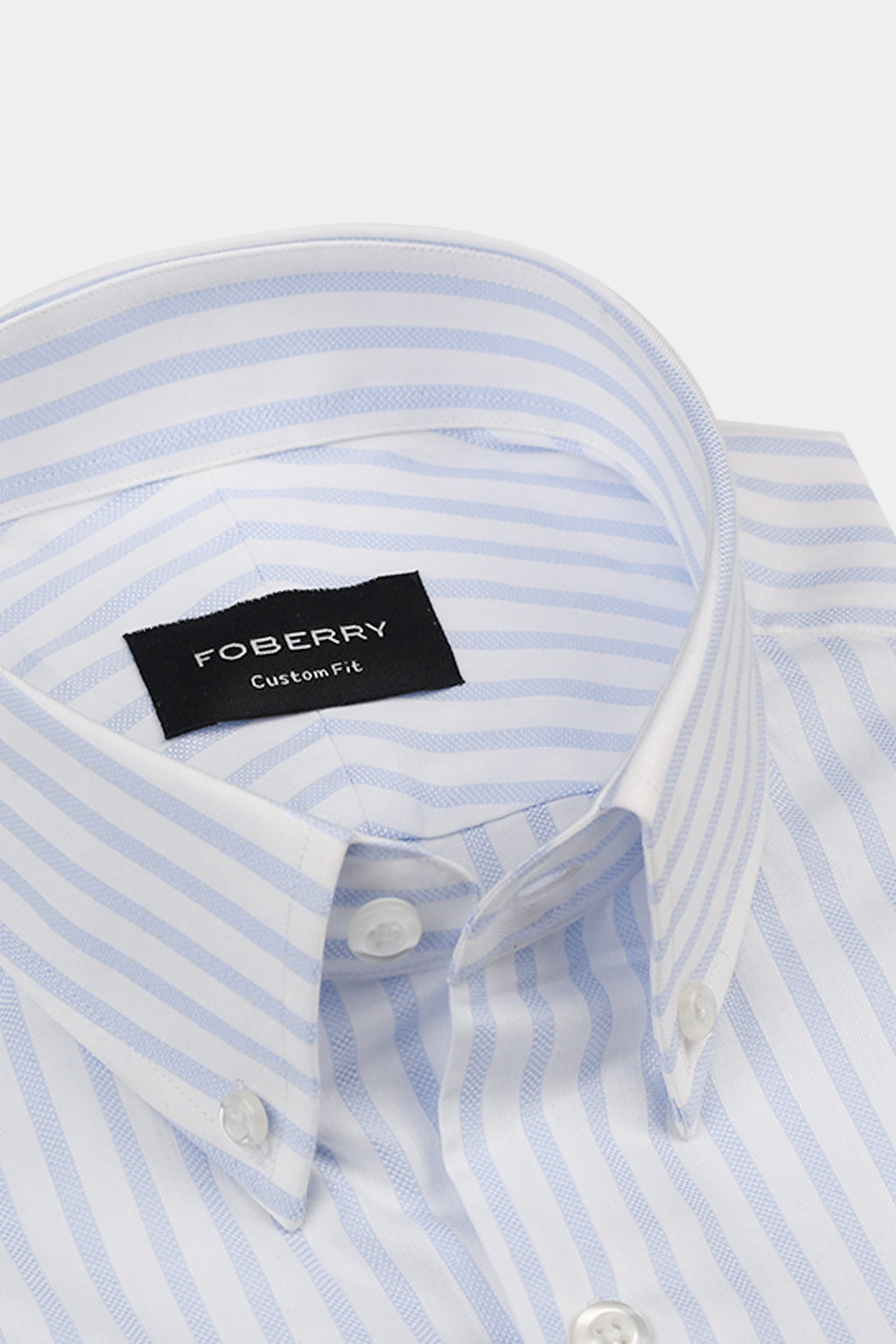 Sky Blue Structured Striped Shirt