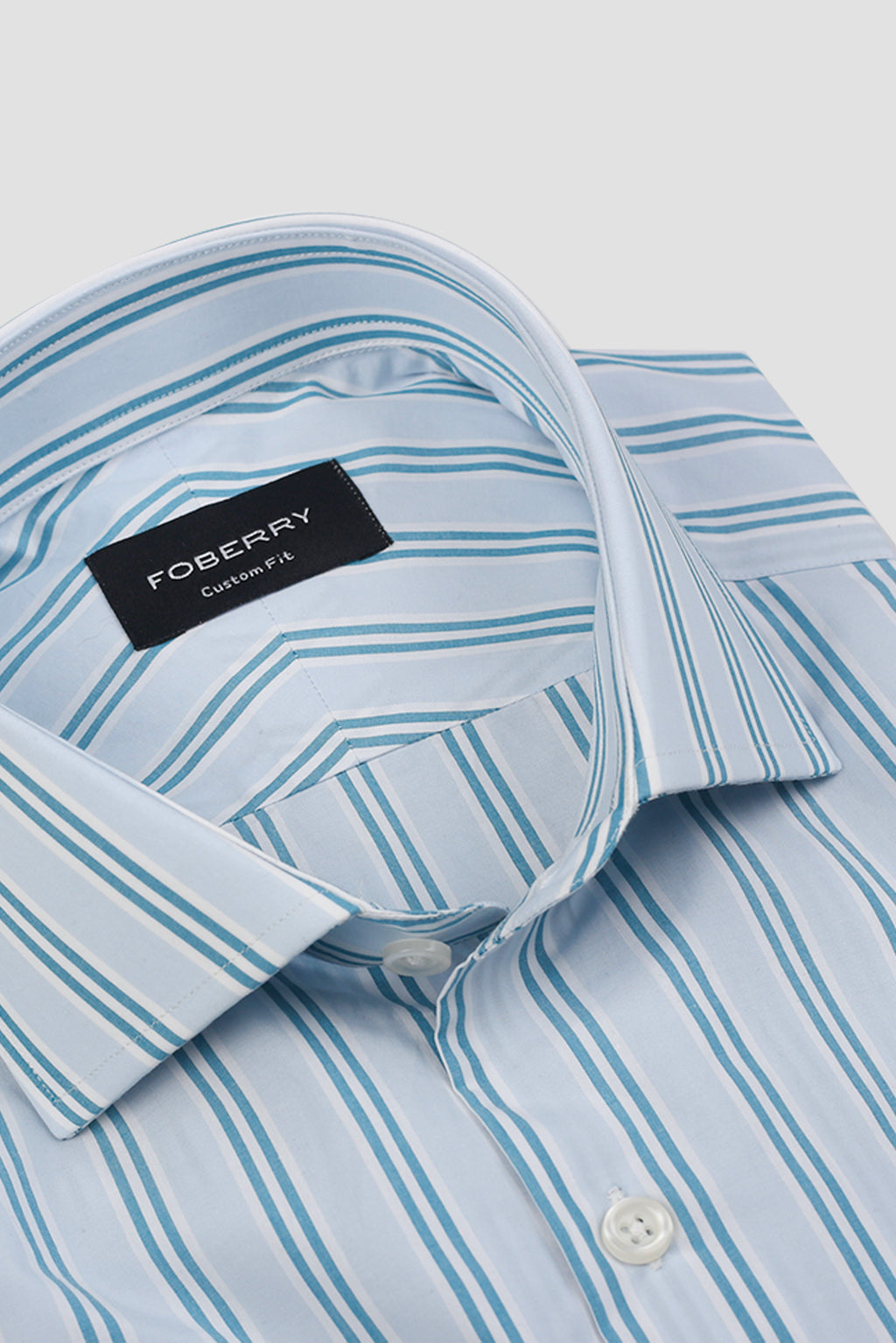 Soft Teal Green Dual Striped Shirt