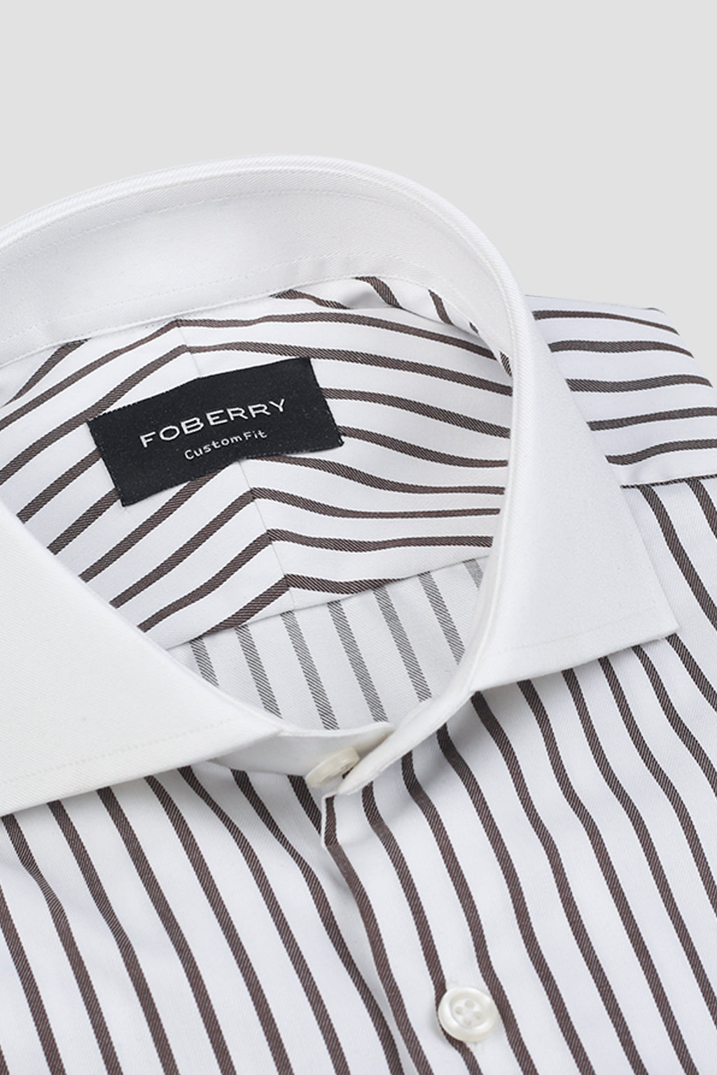 Brown Twill Striped Shirt