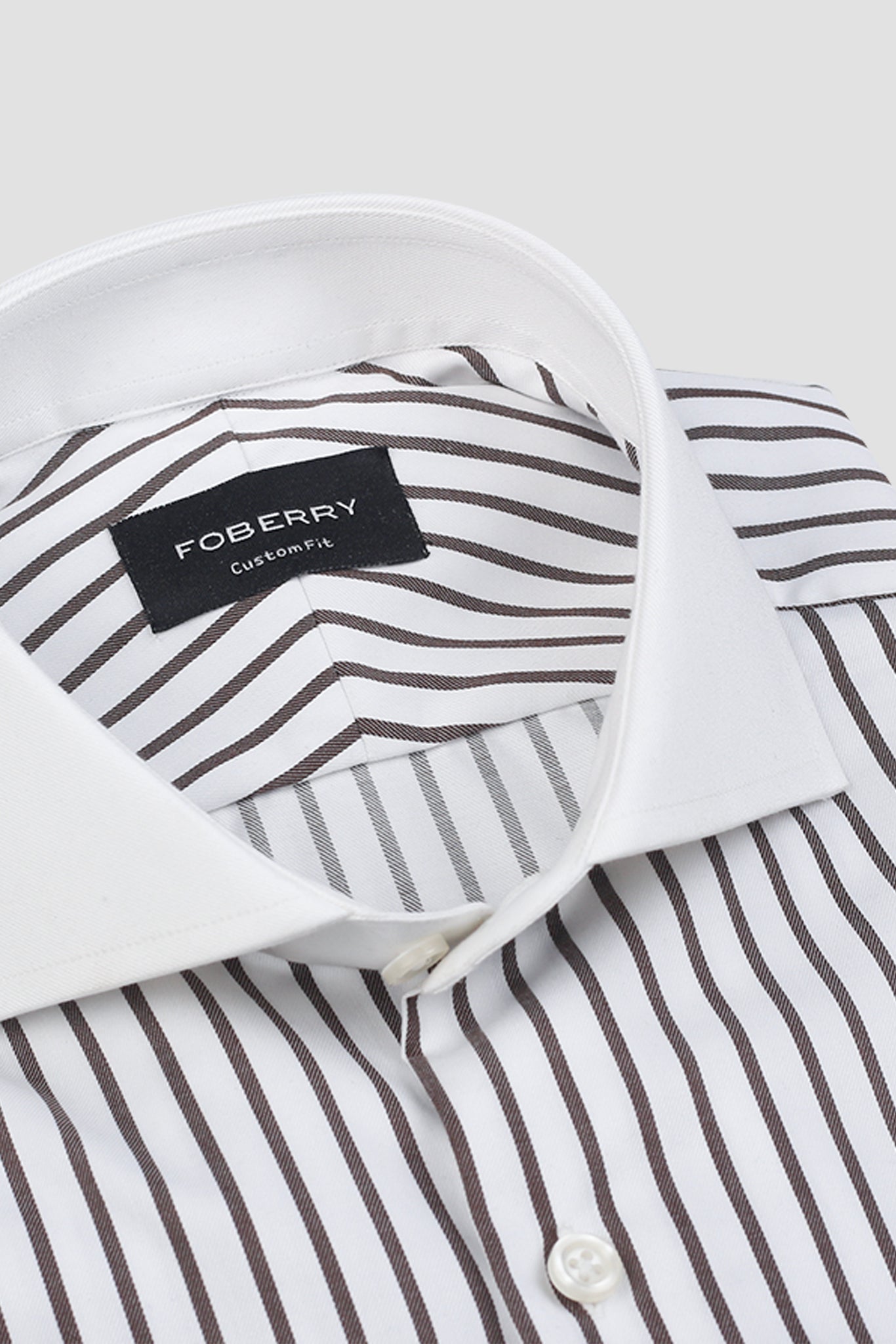 Brown Twill Striped Shirt
