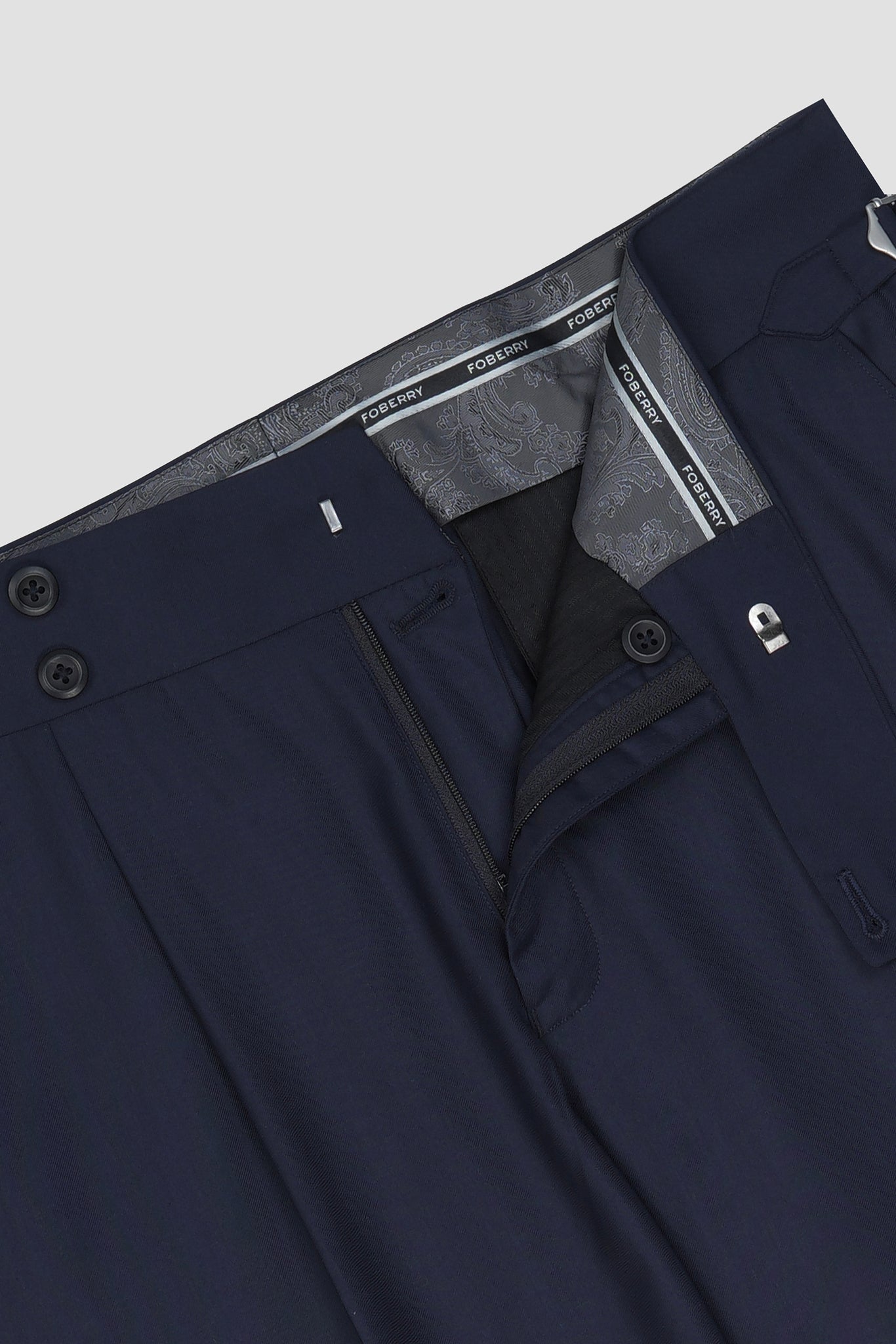 Navy Blue Tropical Wool Blended Dress Pant