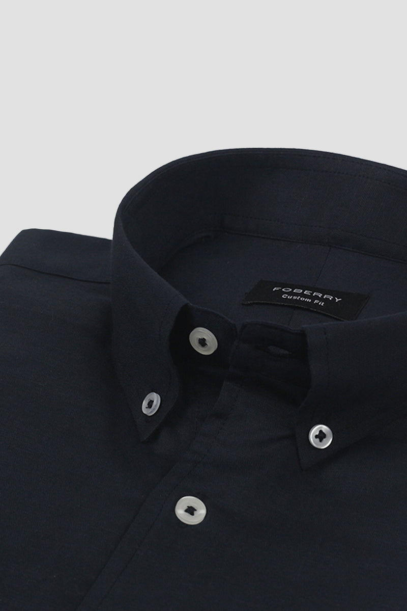 Midnight Blue Featherweight Italian Linen - Foberry Pakistan