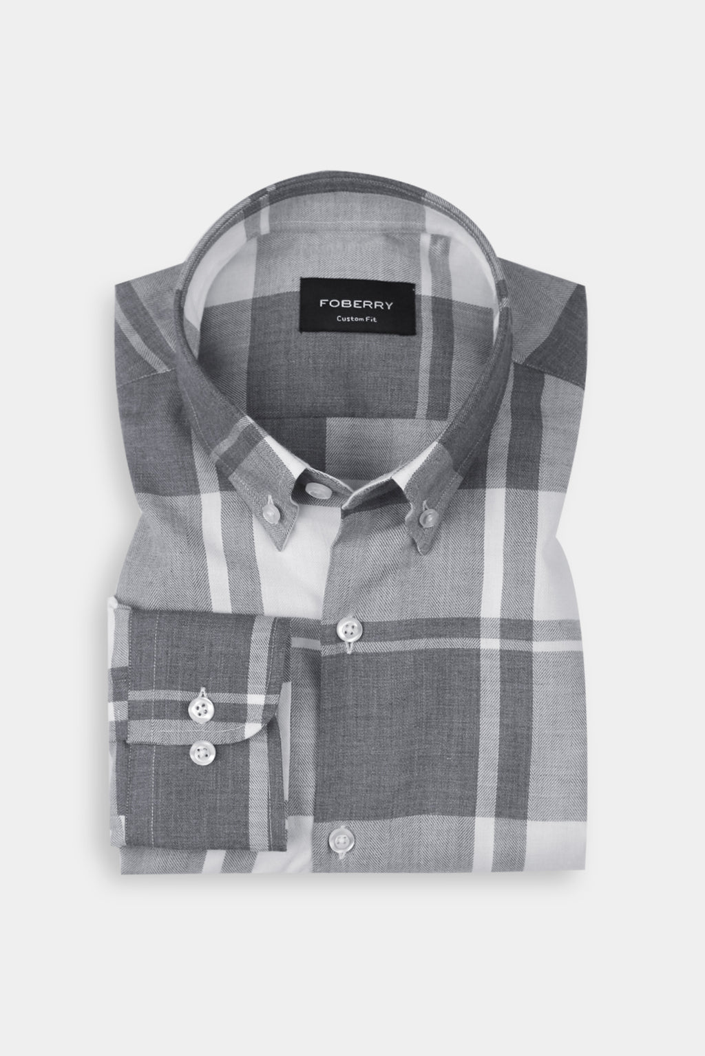 Marble Grey Plaid Winter Flannel Shirt