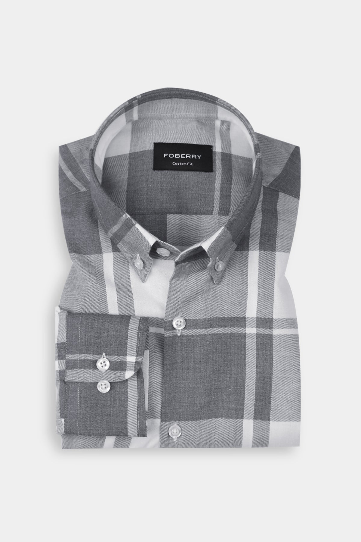 Marble Grey Plaid Winter Flannel Shirt