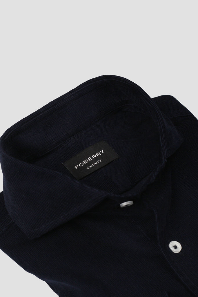 Navy Blue Corduroy Shirt - Foberry Pakistan