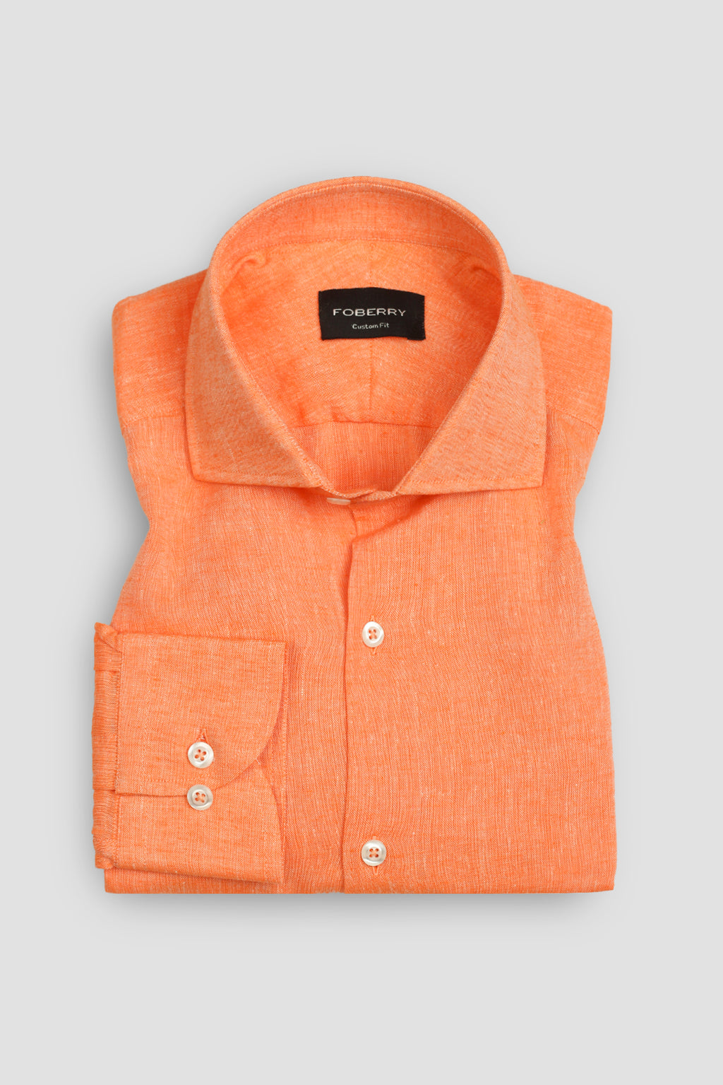 Soft Pastel Orange Italian Linen Shirt