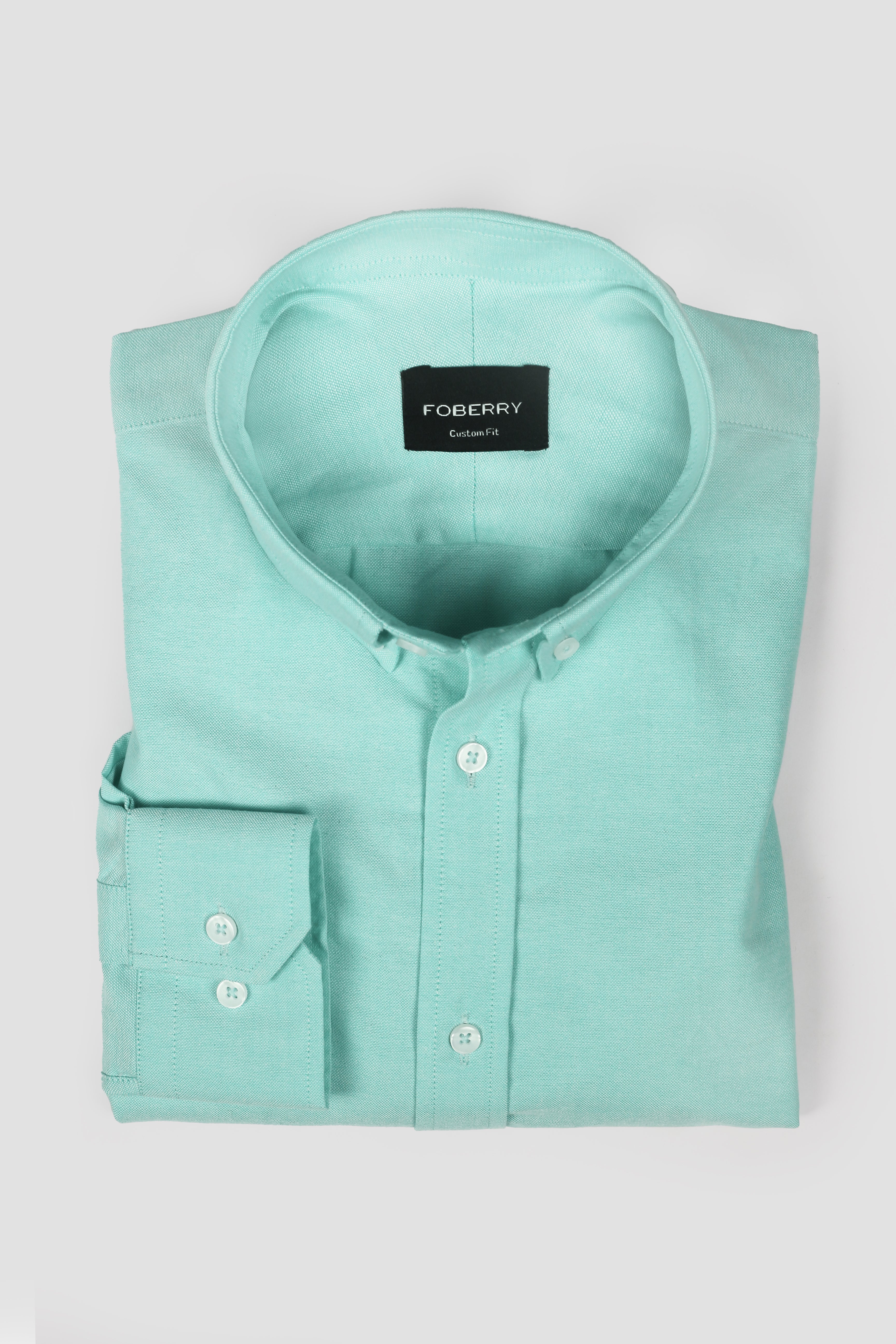 Aqua Green Oxford Shirt - Foberry Pakistan