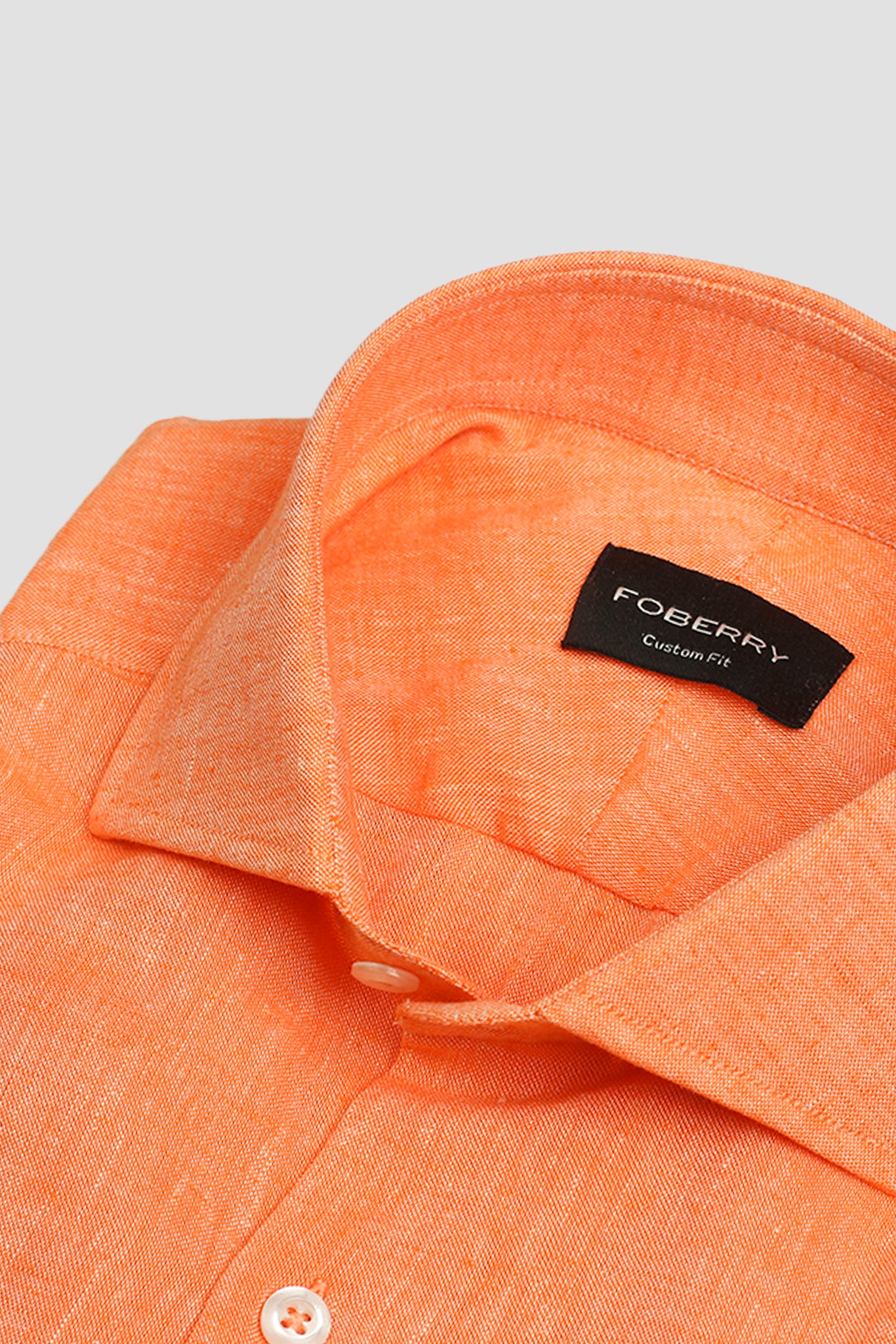 Soft Pastel Orange Italian Linen Shirt