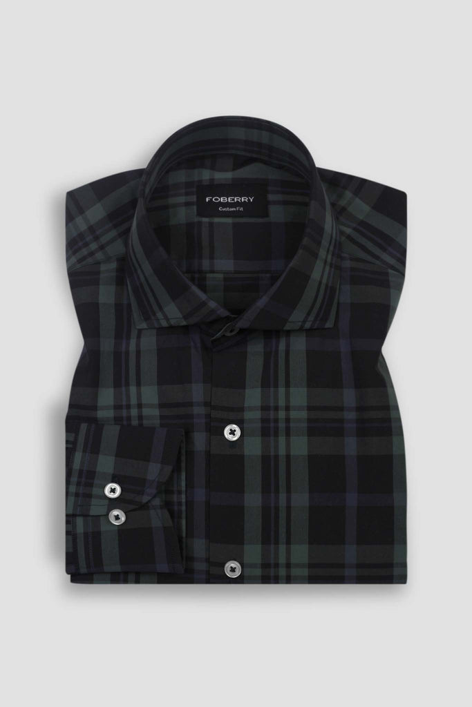 Bottle Green Madras Checkered Shirt