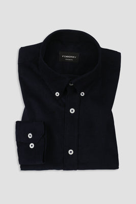 Navy Blue Corduroy Shirt - Button Down Collar - Foberry Pakistan