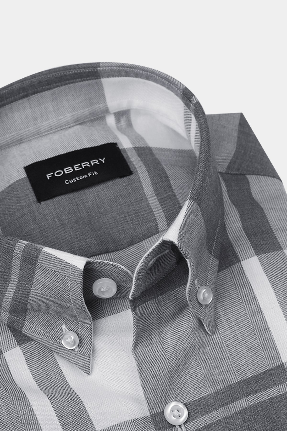 Marble Grey Plaid Winter Flannel Shirt