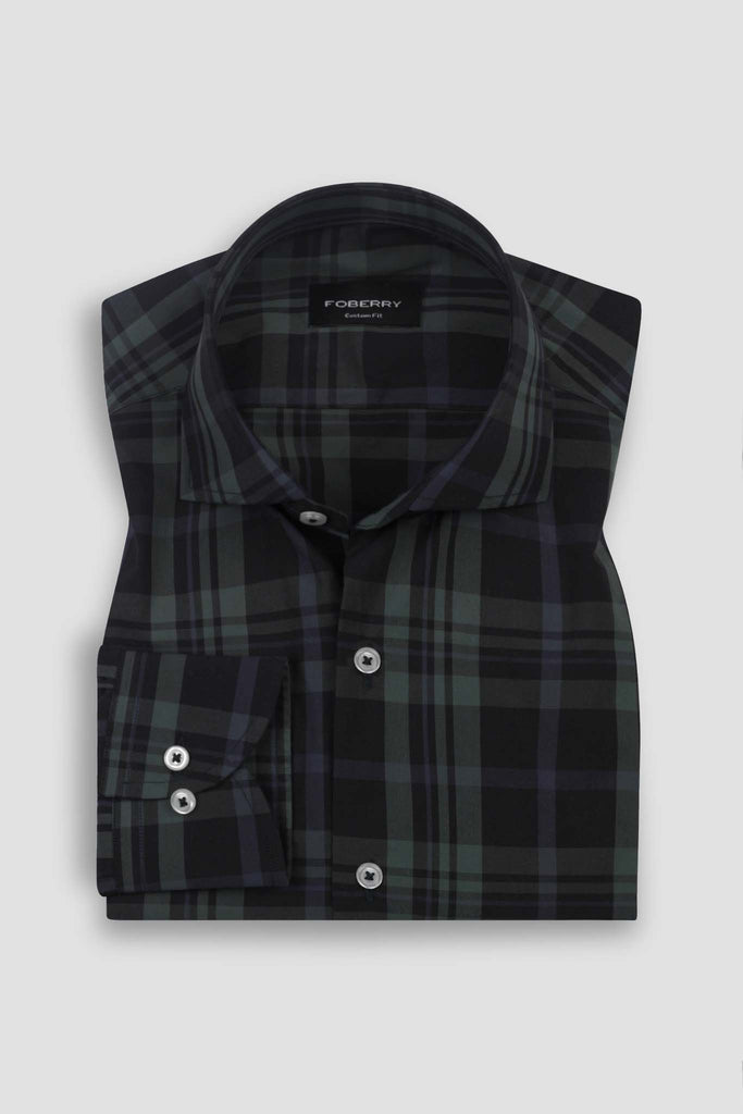 Bottle Green Madras Checkered Shirt