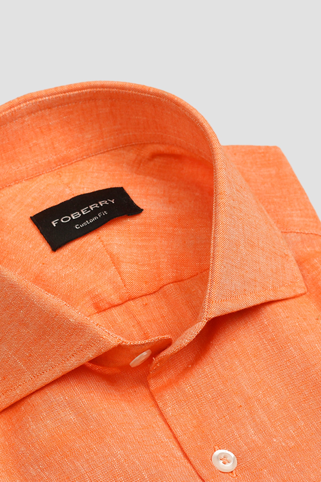 Soft Pastel Orange Italian Linen Shirt
