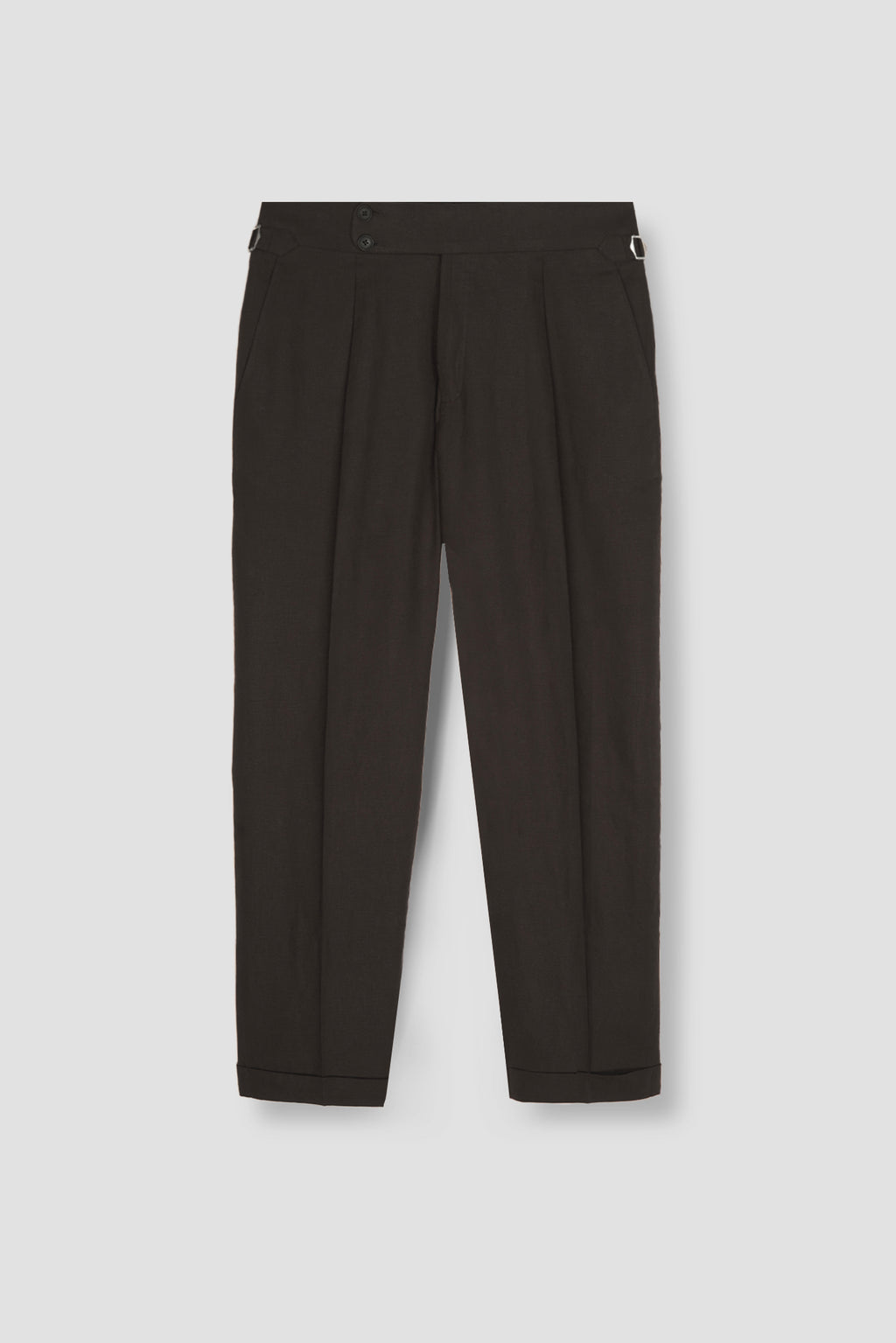 Chocolate Brown Linen Trousers