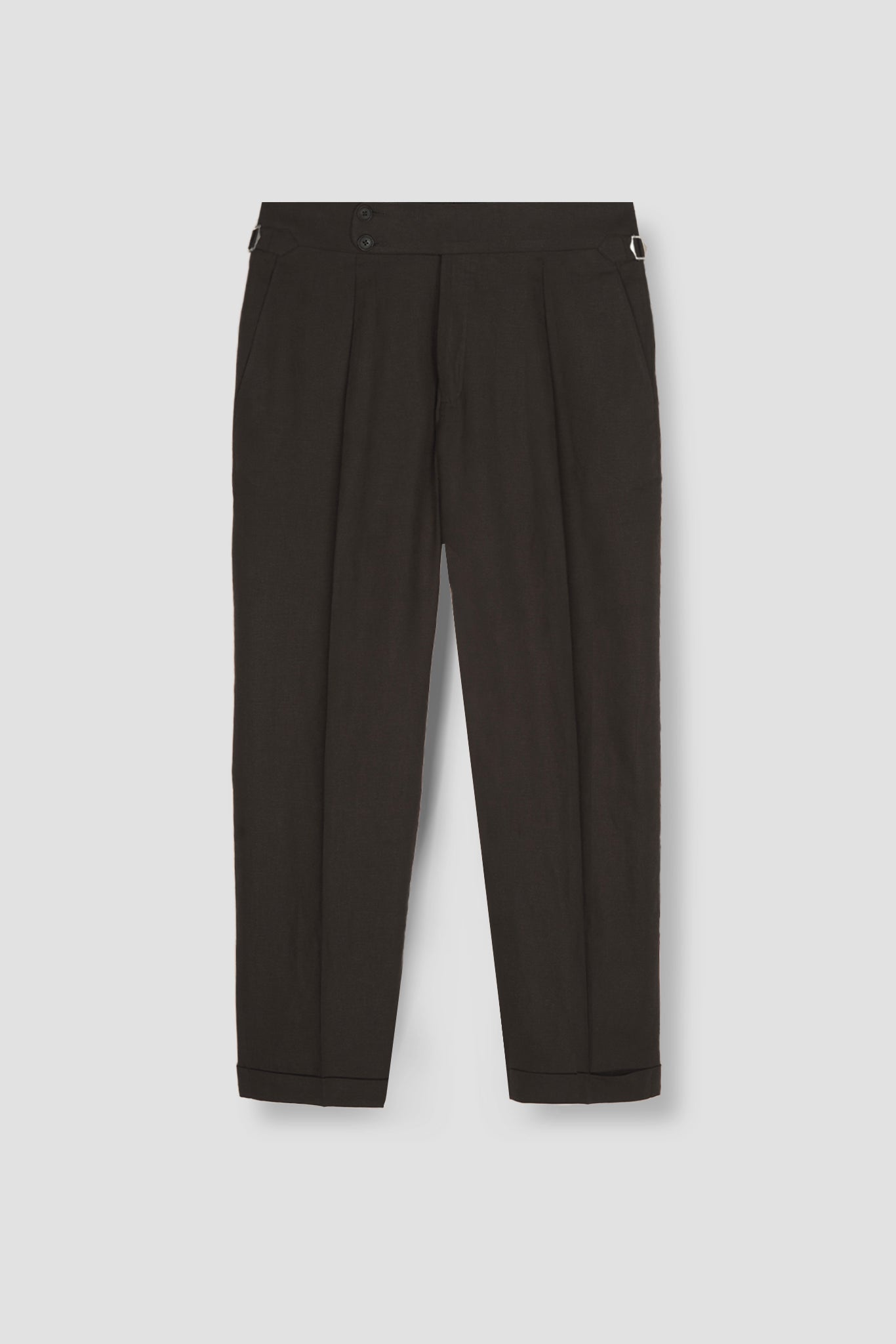 Chocolate Brown Linen Trousers
