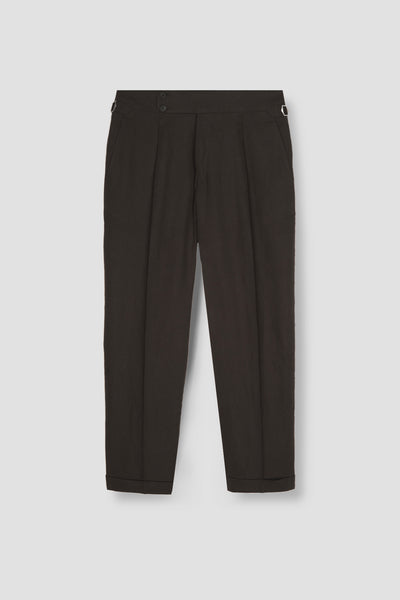 Chocolate Brown Linen Trousers