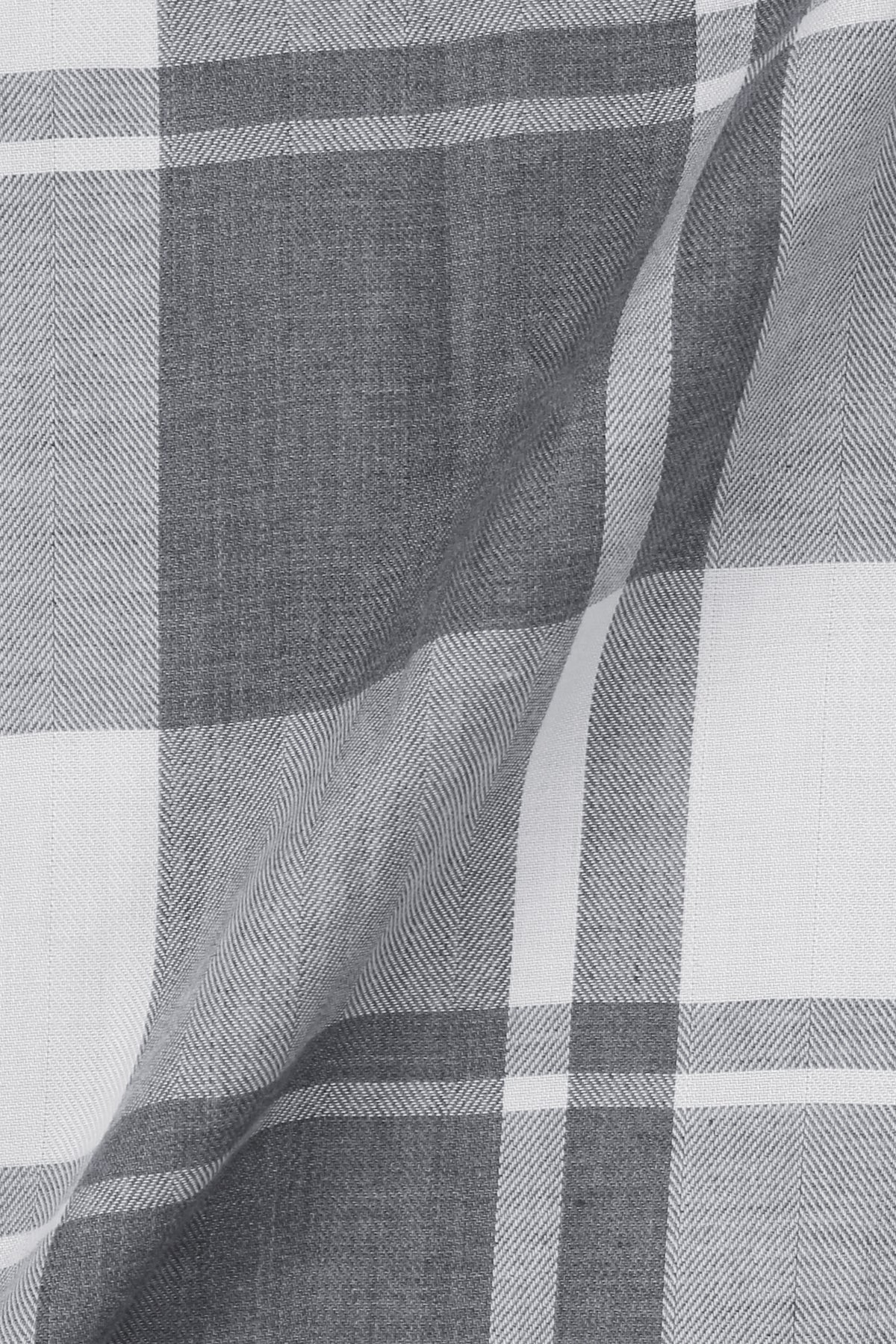 Marble Grey Plaid Winter Flannel Shirt