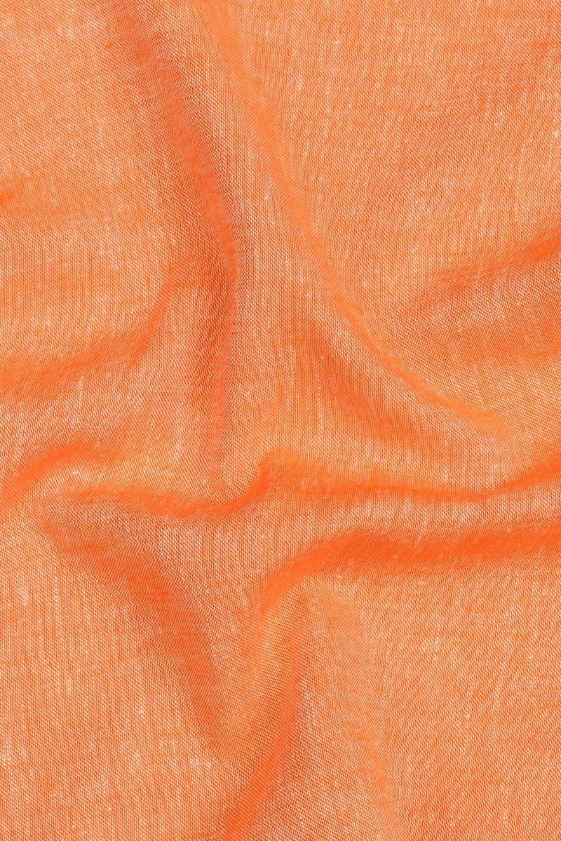 Soft Pastel Orange Italian Linen Shirt