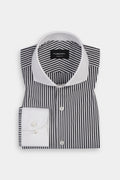 Charcoal Grey Bankers Stripes Shirt