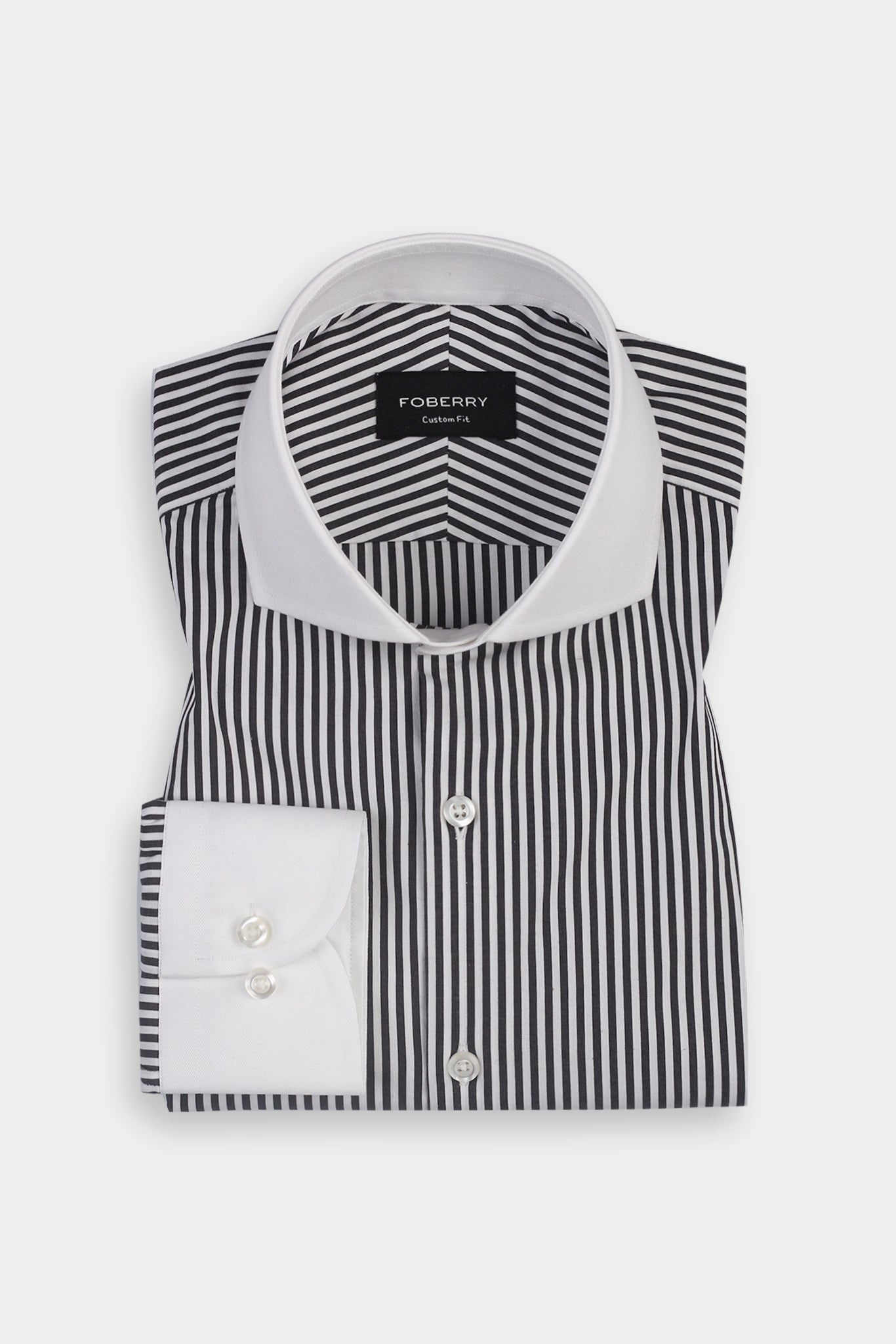 Charcoal Grey Bankers Stripes Shirt