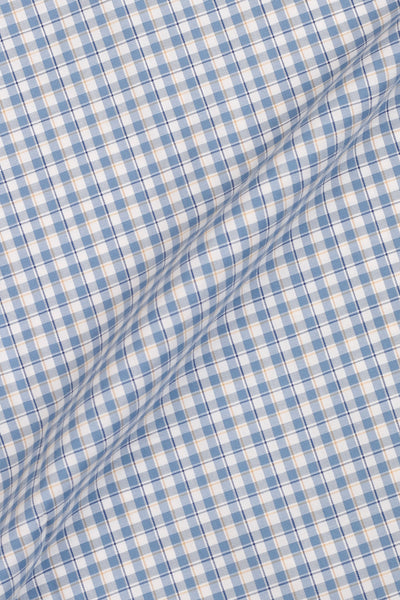 Soft Sky Blue & Mustard Gingham