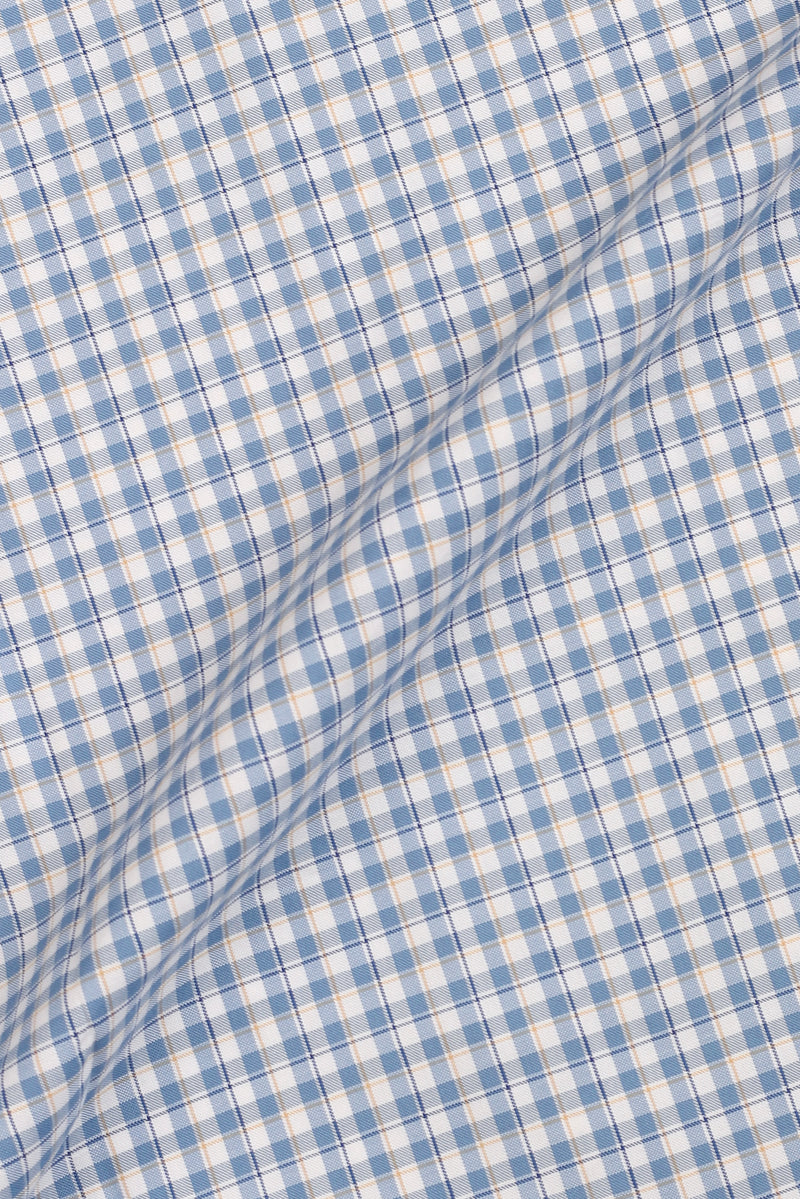 Soft Sky Blue & Mustard Gingham