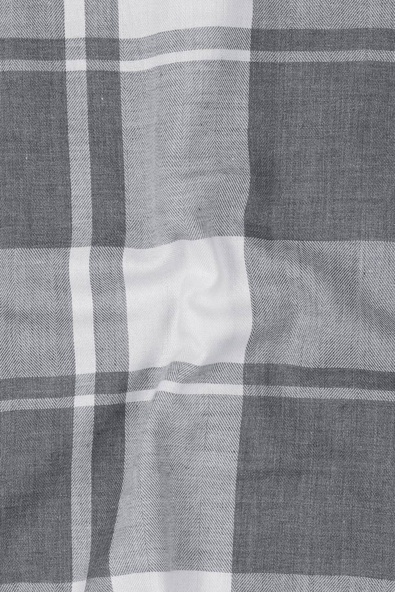 Marble Grey Plaid Winter Flannel Shirt