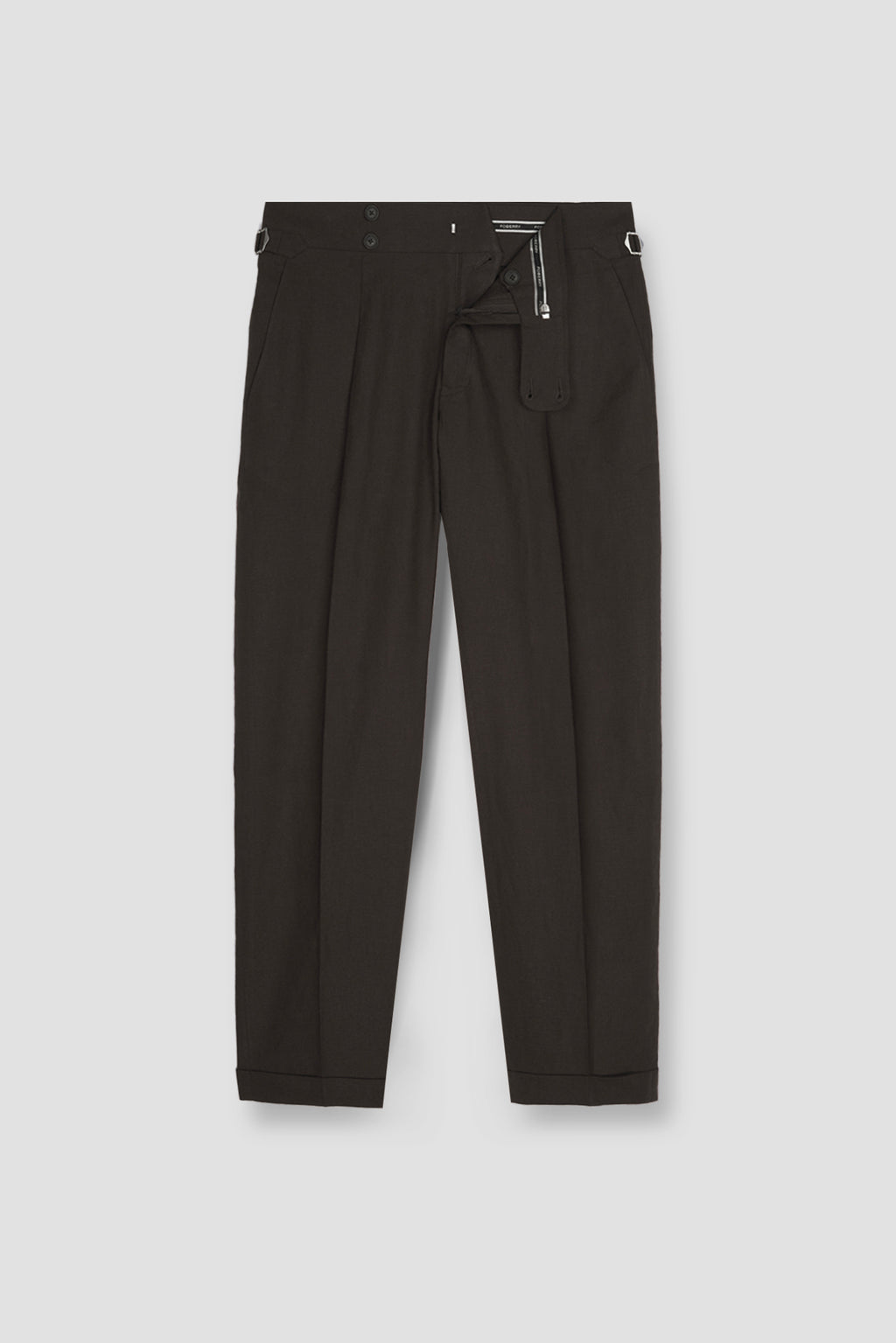Chocolate Brown Linen Trousers