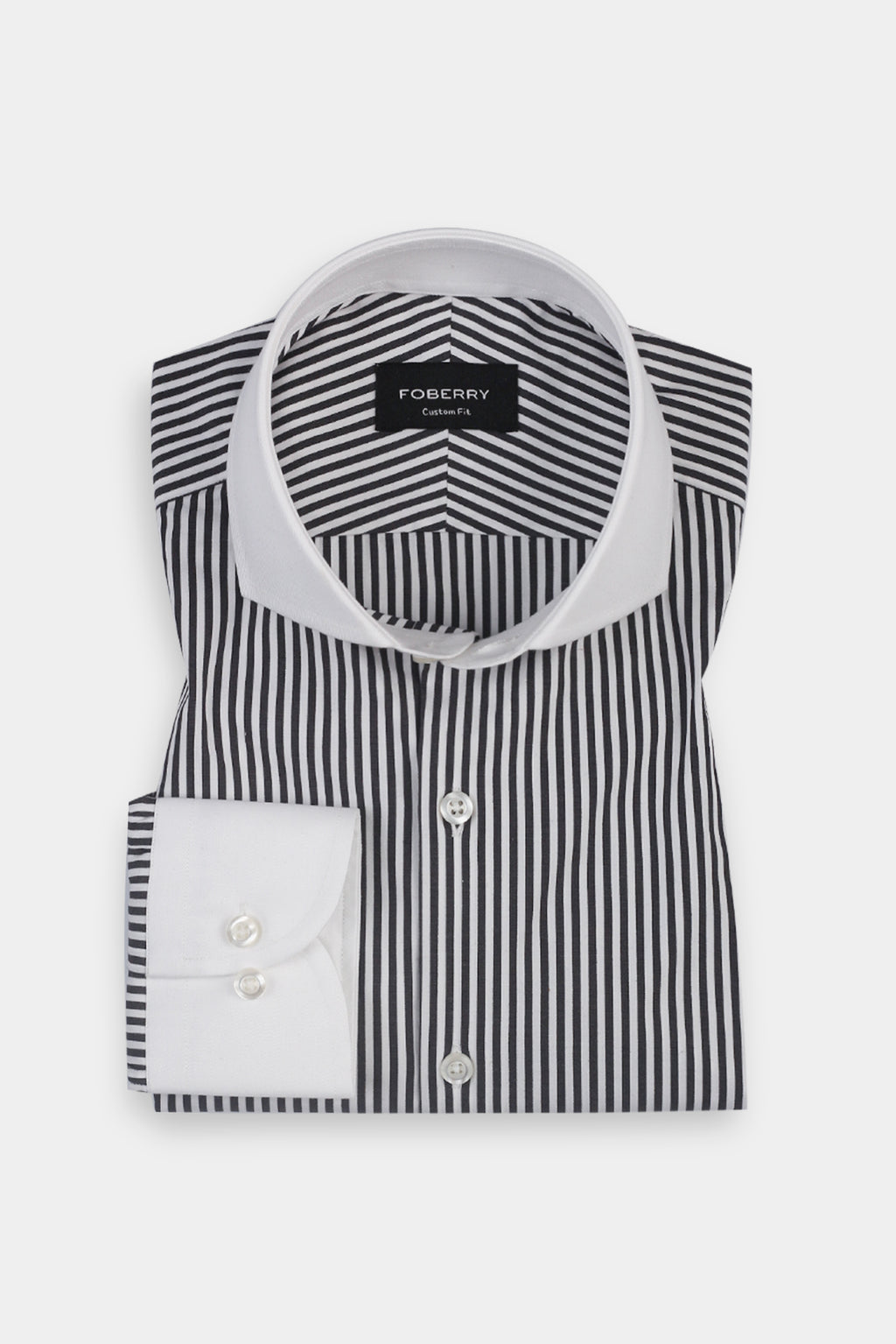 Charcoal Grey Bankers Stripes Shirt