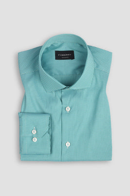 Teal Green Micro Gingham Shirt