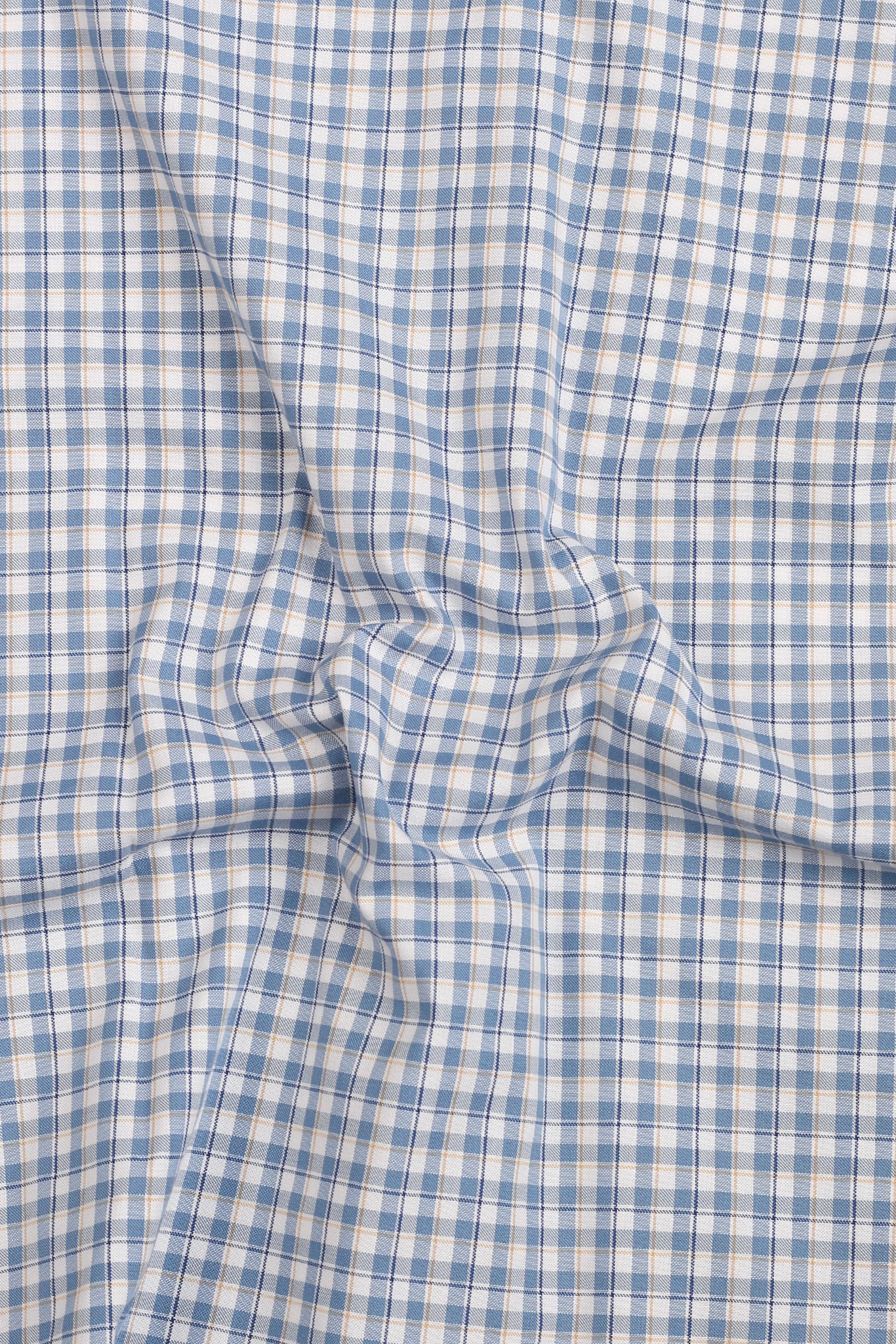 Soft Sky Blue & Mustard Gingham